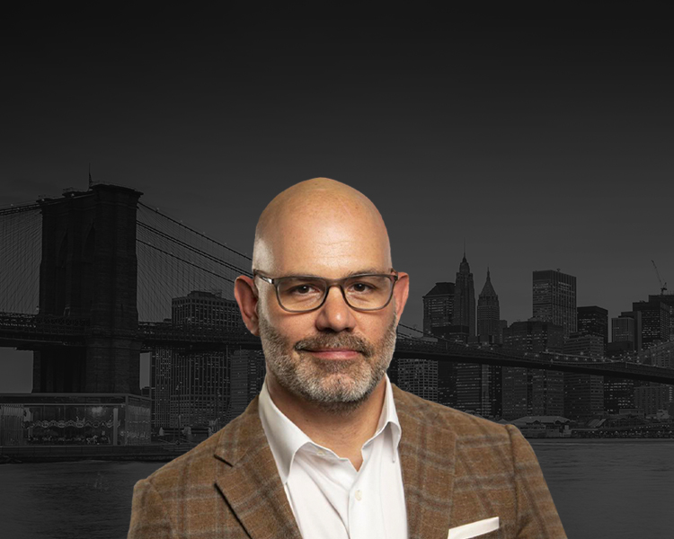 Jeremy Saland with New York Skyline in the Background
